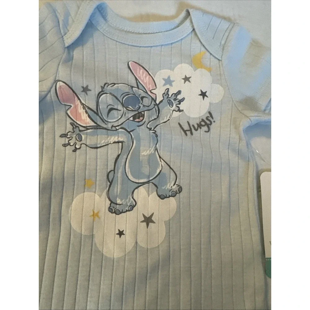Disney Baby Size 4pc Stitch Outfit Set Sleeper 6-9 Months